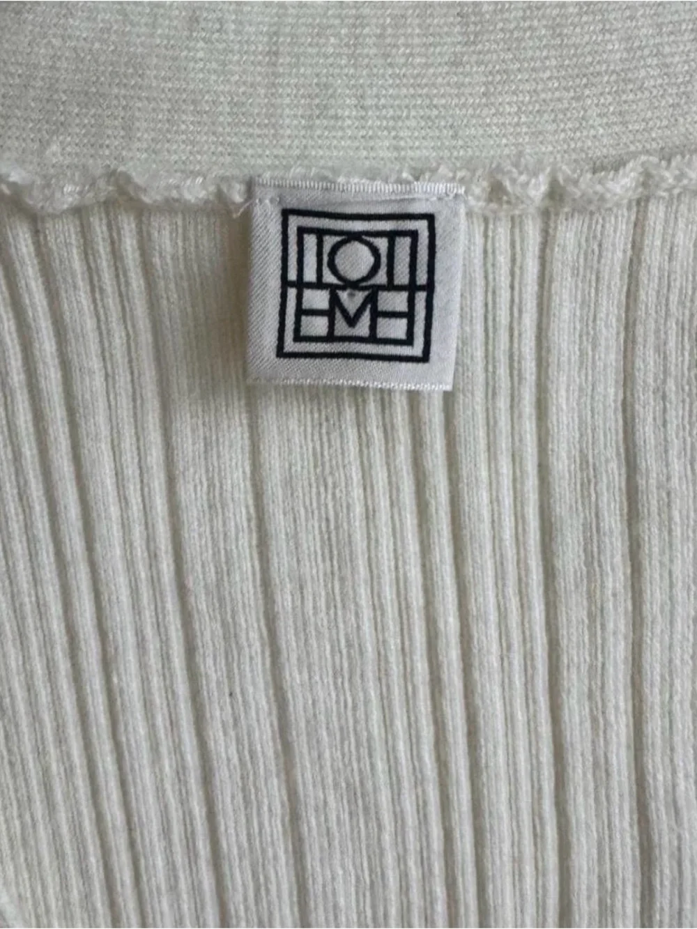 TOTÊME VEZZANI RIB KNITTED LONG SLEEVE CARDIGAN IVORY size XS